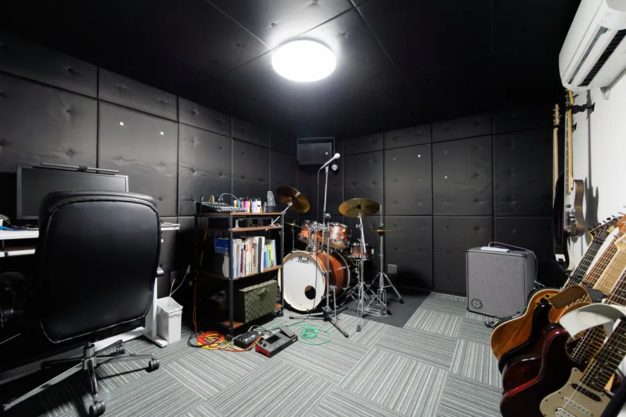 神奈川県T様邸（木造一戸建て【地下1階RC造】） ドラム防音室